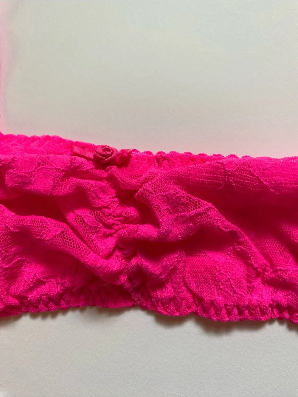 SKIMS Embroidered Tulle Tie Bralette Thong Set Punch M